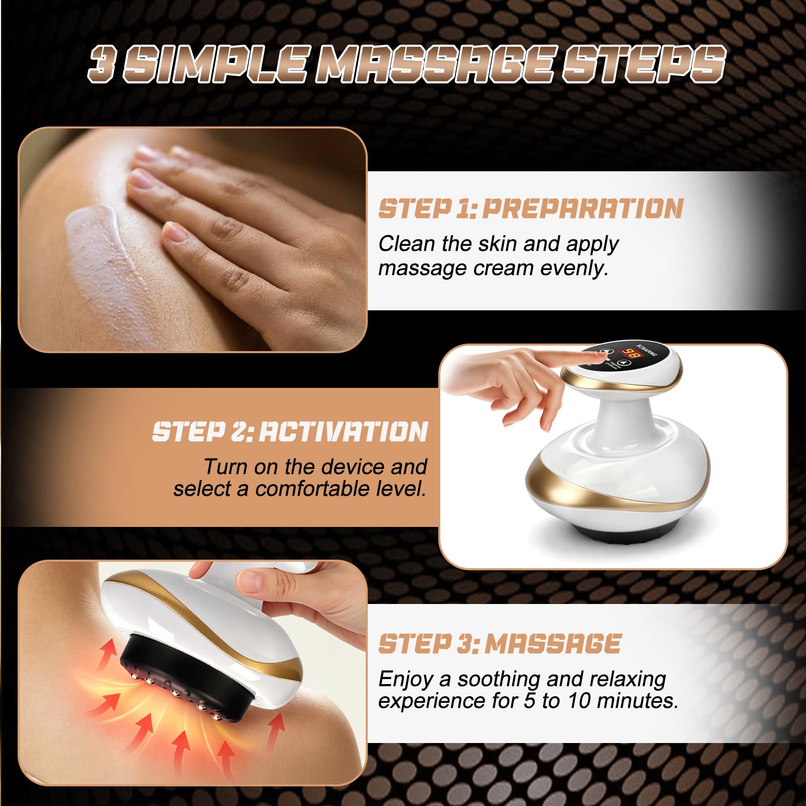 Cellulite Massagegerät, 4-in-1 Anti Cellulite Vakuum Massagegerät, 9 Stufen | Gua Sha, Schröpfen, Körperstraffung Lymphdrainage, 9 Saugstufen & Wärmetherapie Massagegerät für Ganzer Körperteil