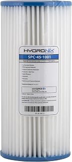 Hydronix SPC-45-1001 Universal Whole House Sediment Pleated Water Filter, Washable and Reusable, 4.5" x 10" - 1 Micron