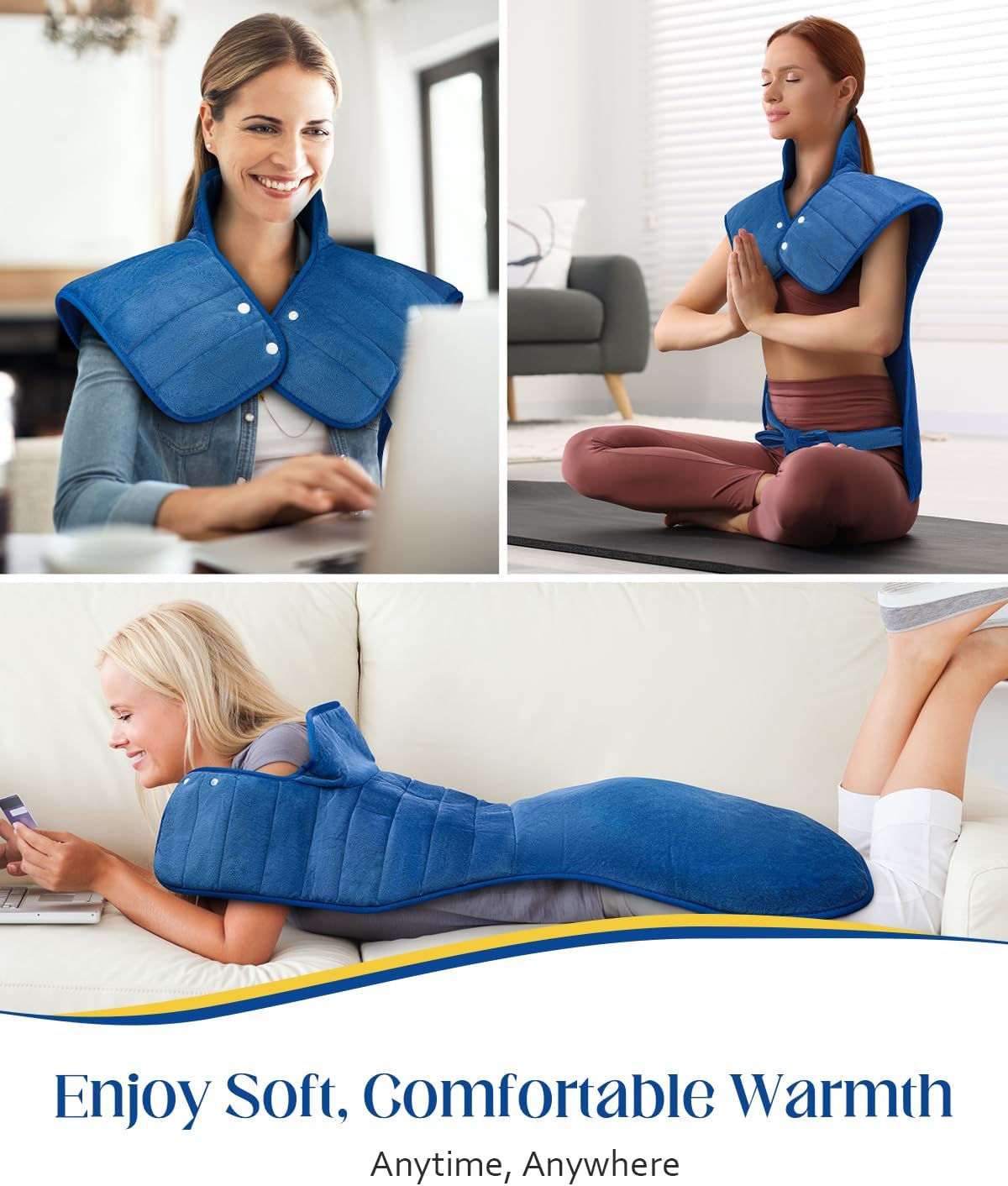 Heating Pad for Neck and Shoulders and Back, Mothers Day Gifts for Mom Wife Grandma Birthday Gifts for Women Men, Weighted Neck Shoulder Heating Pads, Large Heat Pad 6 Heat Levels 4 Auto-Off 22" x 37"