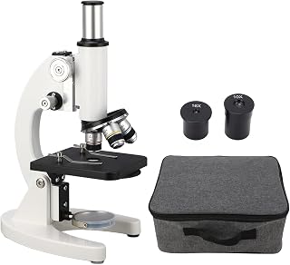 640X Monocular Microscope Focusing Handwheel HD Microscope for Studying the Biological Sciences Substances Structure