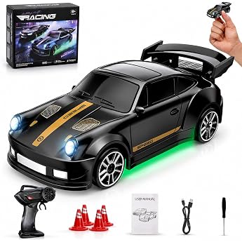 Umikk Mini RC Drift Car 164 FrngegesteuerDrift Car with LED Lighting & 2 Speed Modes 2.4 GHz Stunt Drifting RC Car with 4 Obstacles Gifts for Children & Adults Style 3
