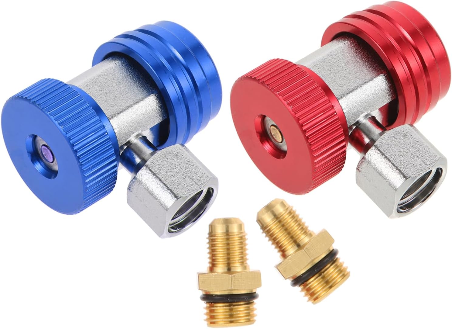 PartyKindom 2 Pairs Quick Coupler Fittings Metal Air Conditioning Adapters Car Parts