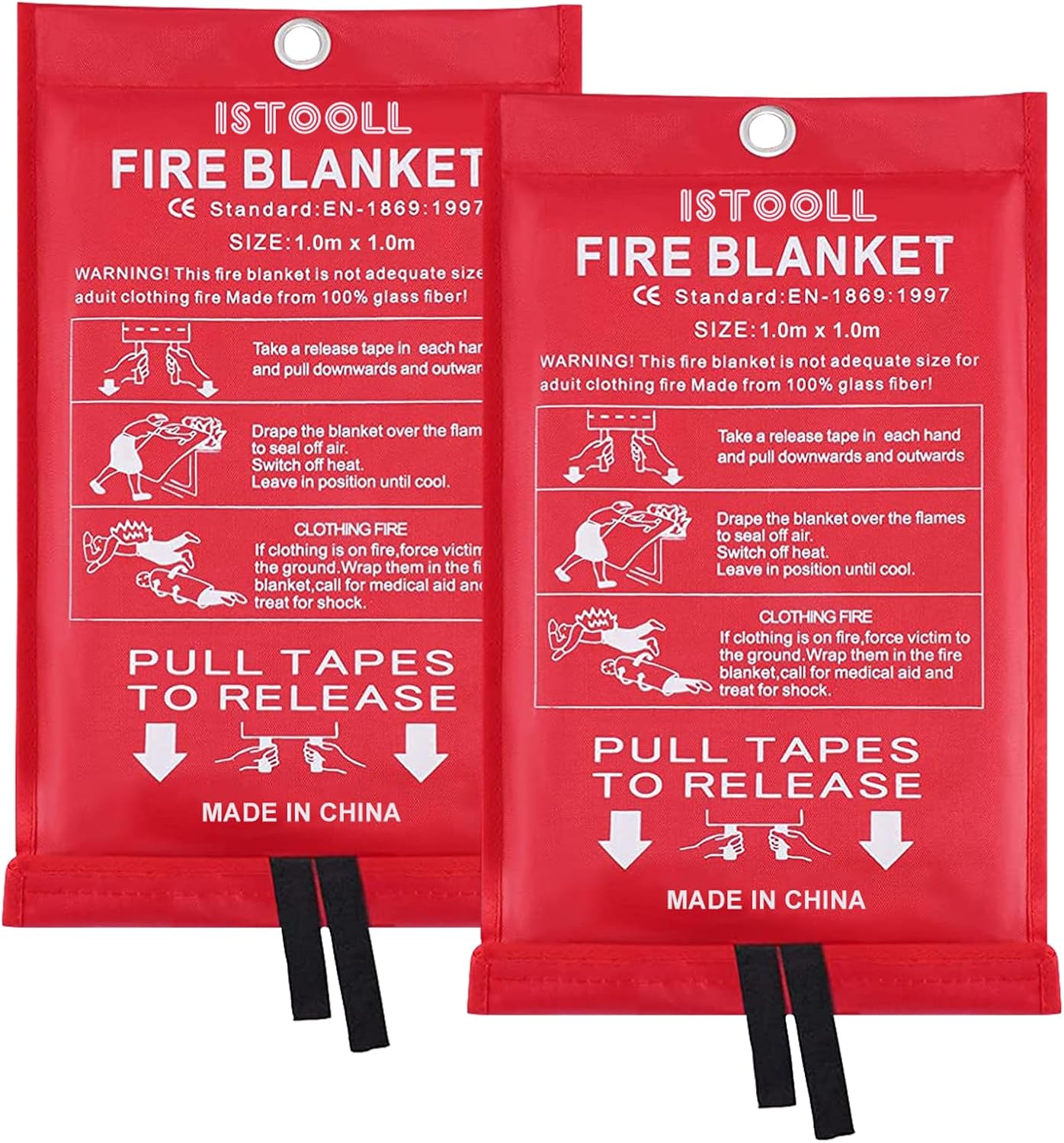 ISTOOLL Fire Blanket for Home, Fiberglass Emergency Fire