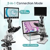 Vista 6 de Microscopio para adultos con aumento 40X-2500X, microscopio compuesto trinocular de laboratorio de doble vista Siedentopf Head Lab con termostato