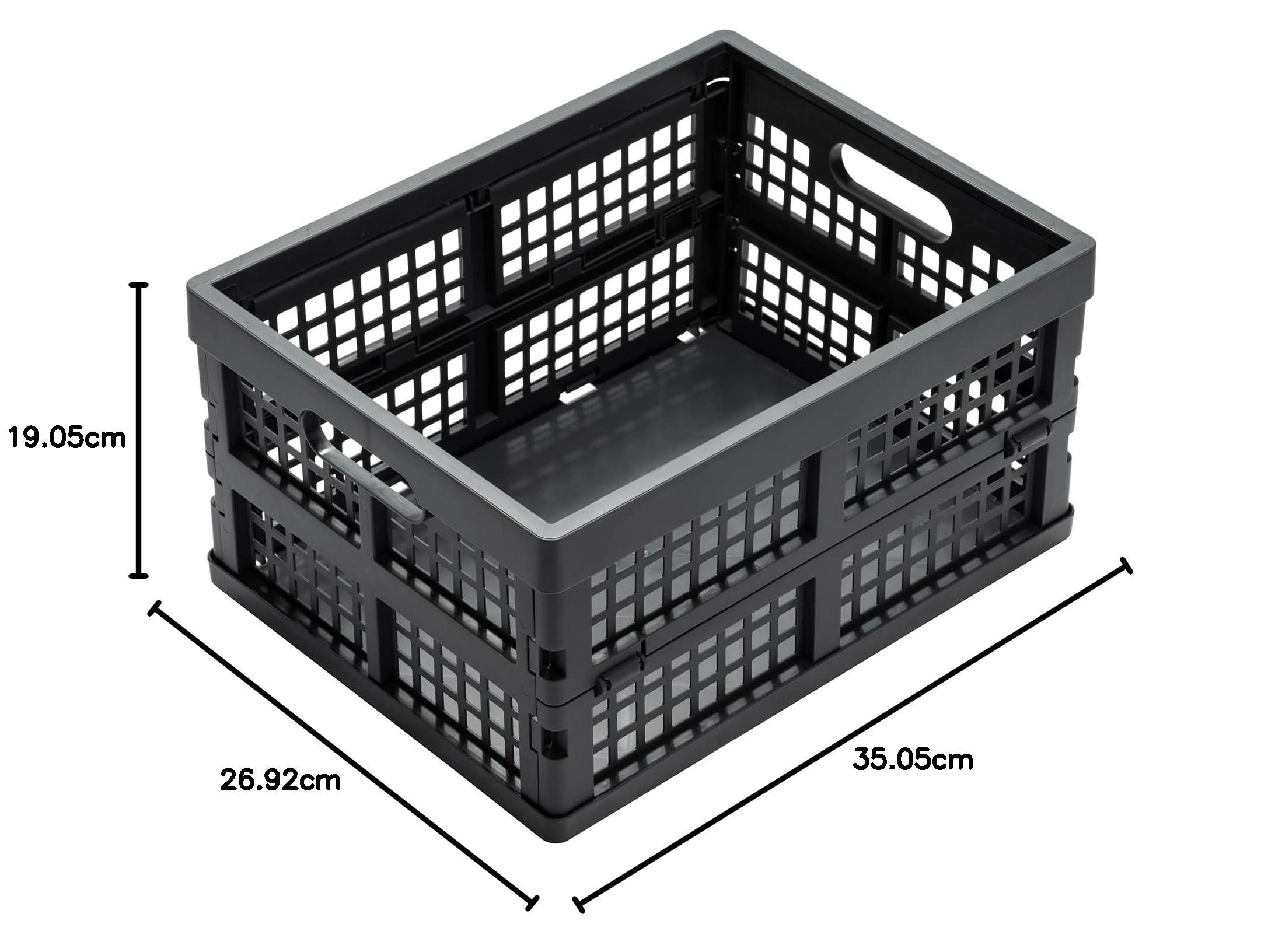 Eslite Cajas de almacenamiento plegables de 16 L, cajas de plástico plegables para almacenamiento, paquete de 4, color gris