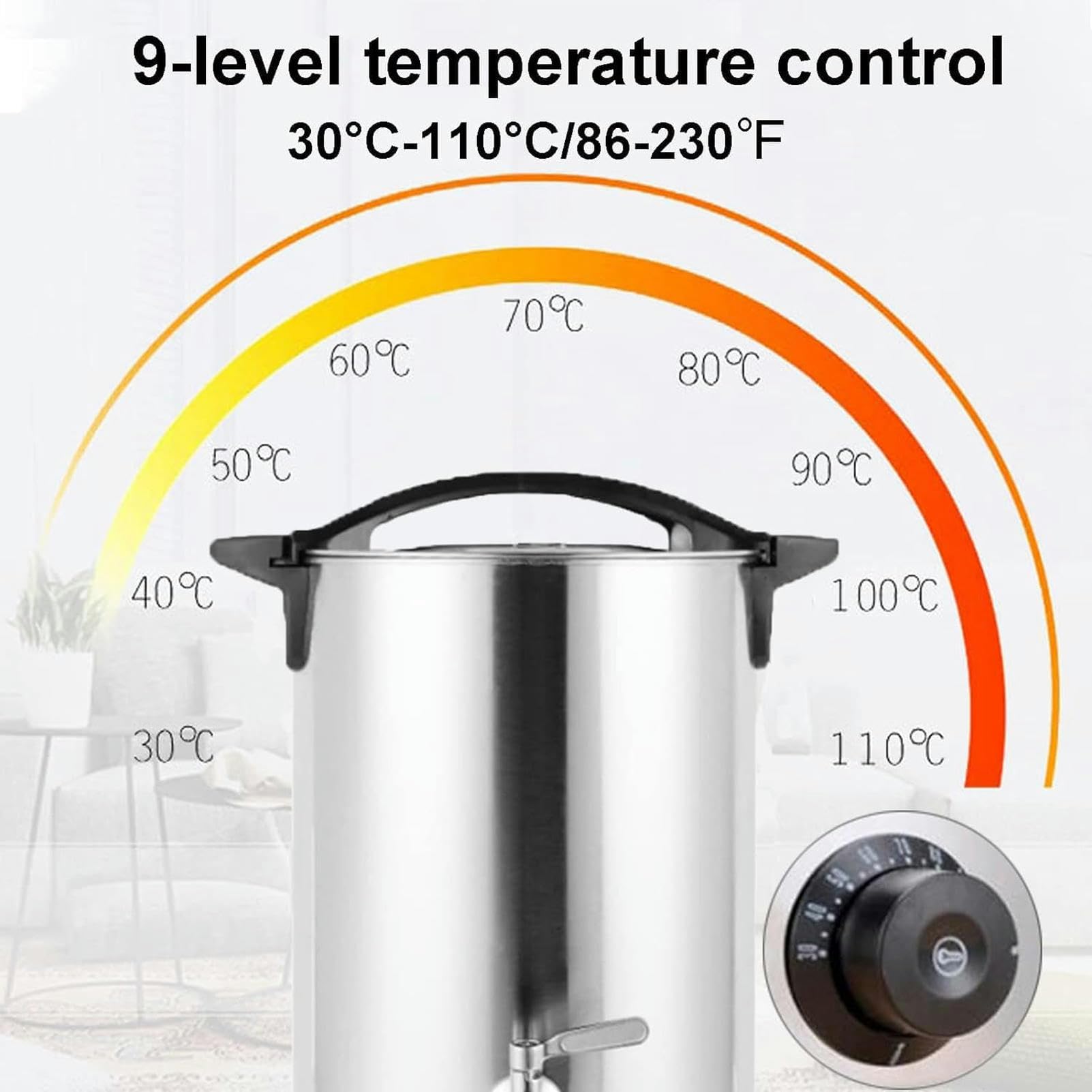 Topiarka Do Wosku Do Wyrobu Świec, Elektryczna Topiarnia Do Wosku O Dużej Pojemności Z Regulacją Temperatury I Dziobkiem, Idealna Do Użytku Komercyjnego Lub Domowego Na Małą Skalę，45l-