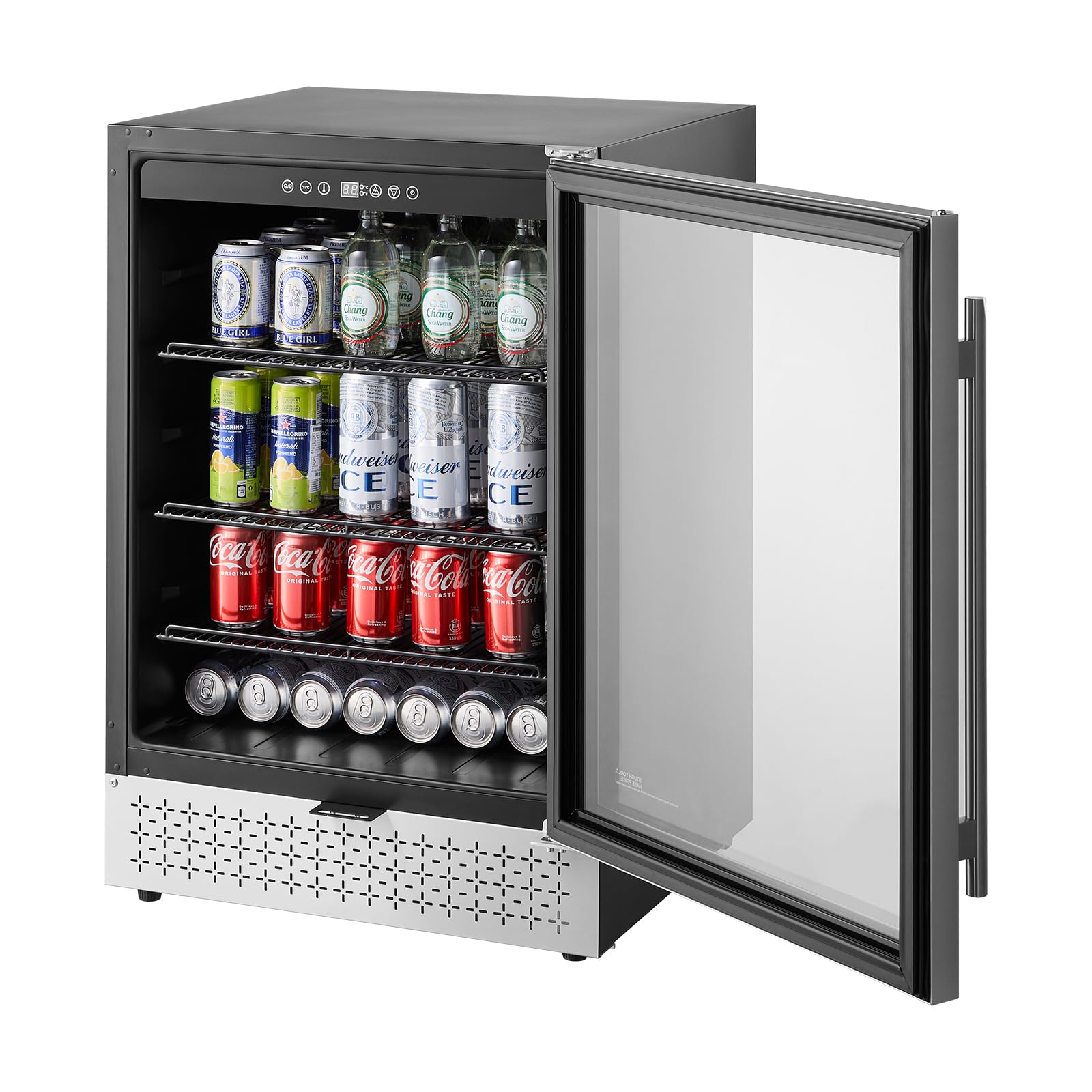 Happybuy Beverage Refrigerator Cooler - The Perfect Drink Storage Solution! This 154 - can capacity mini fridge features a glass door, adjustable shelves, and digital temperature control | Fridge.com