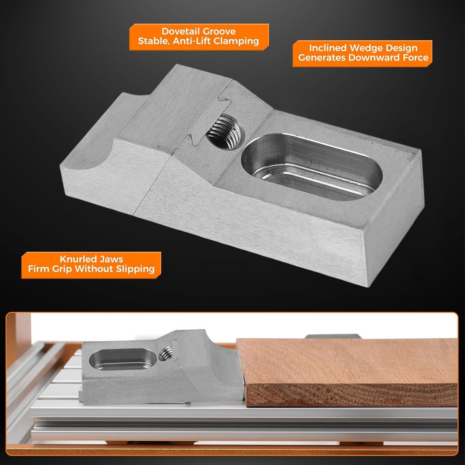 Eujgoov Juego de Tornillo de Banco de Abrazadera Lateral de Perfil bajo de 2 Uds, Abrazaderas de Tornillo de Banco para Fresadora M8 68x25x20mm para Fresado de Máquinas CNC Amoladoras
