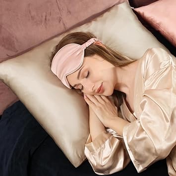 Adubor 100% Mulberry Silk Pillowcase for Hair and Skin with Hidden Zipper, Both Side 23 Momme Silk,900 Thread Count (50x90CM, Beige)