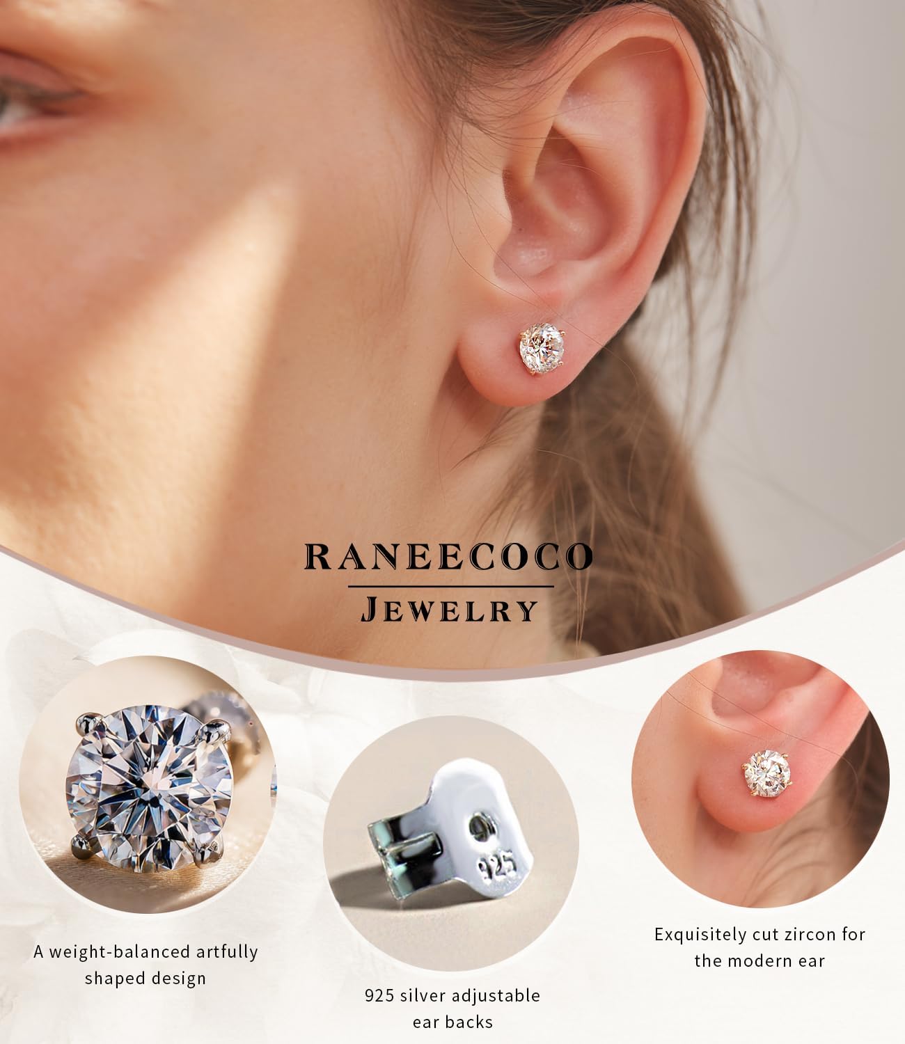 "STUNNING FLAME" Trillion-cut/Cushion-cut/Emerald-cut/Marquise-cut ... 18K White Gold Plated Sterling Silver Cubic Zirconia Simulated Diamond Stud Earrings for Women - Image 4