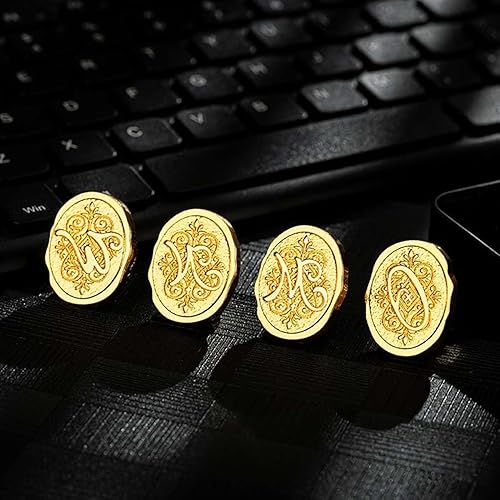 Miniatura 5 de Sello de cera inicial del alfabeto S, sello de cera de sellado de letras vintage con cabeza de latón extraíble y mango de madera, para invitación de