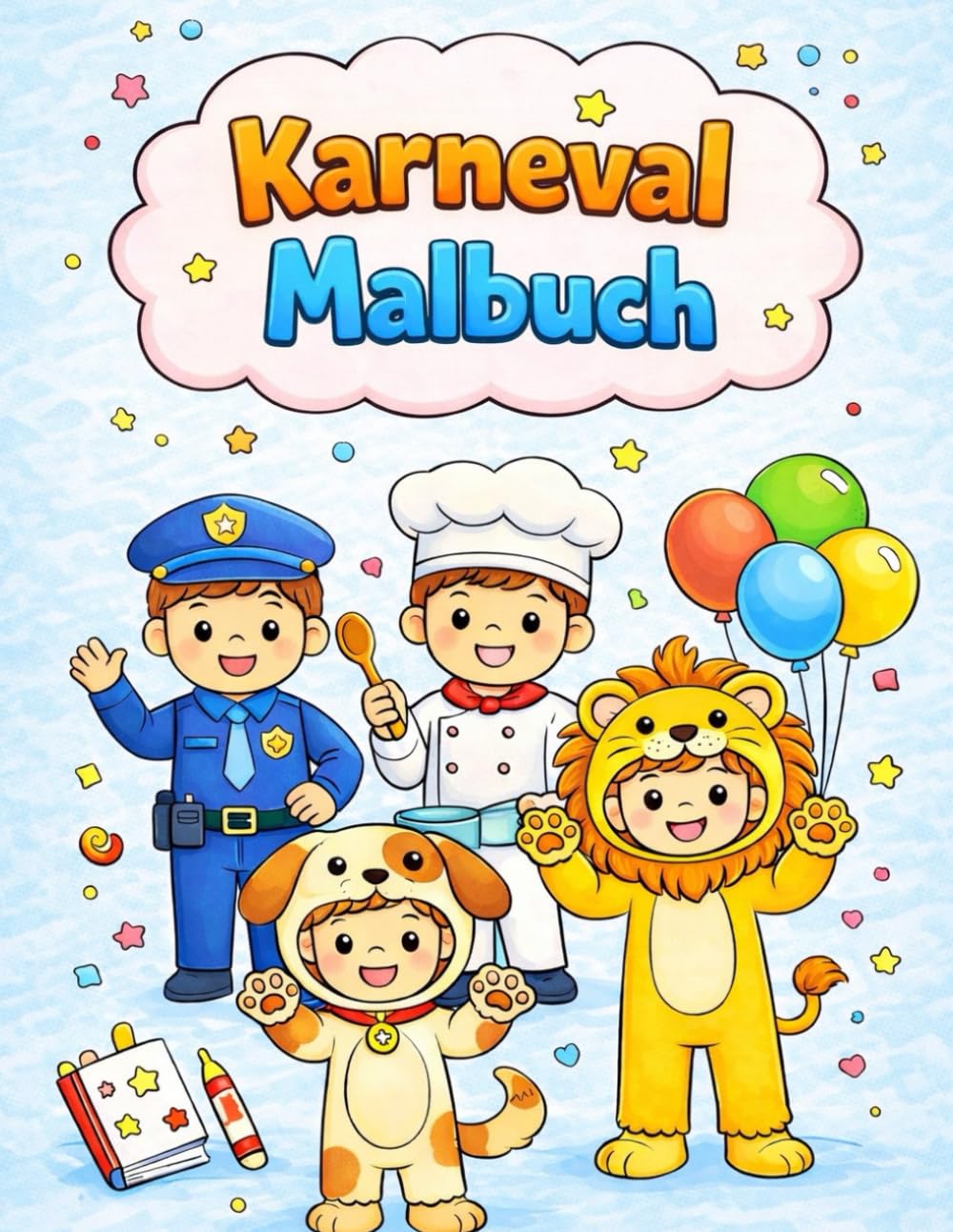 Karneval Ausmalbuch: Der perfekte Malspaß zu Fasching & Karneval – einfache Motive für kleine Künstler ab 3 Jahren