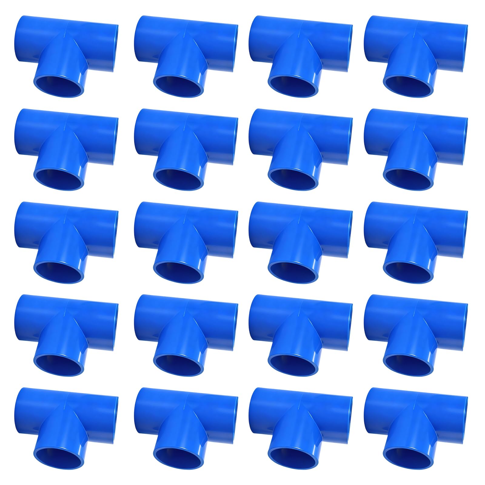 Cazstyk Blue 20Pcs Multifunction Adapter Flexible Pvc Pipe Fitting Upgrades For Modulars Storage Racks & Garden Structures Safe Pvc Connectors