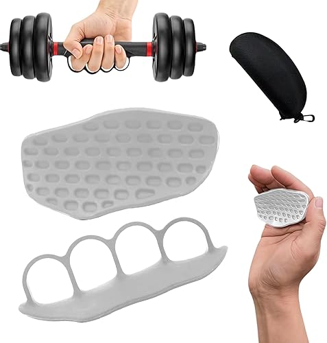 Puños de goma para entrenamiento sin dedos, guantes ergonómicos protectores de manos de goma para levantamiento de pesas, dominadas, entrenamiento