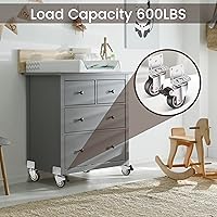 Vista 3 de Nefish Ruedas Giratorias de Montaje Lateral de 2 Pulgadas en Forma de L, Juego de 4 Ruedas Pequeñas de Goma, con Rodamiento de Bolas, Placa