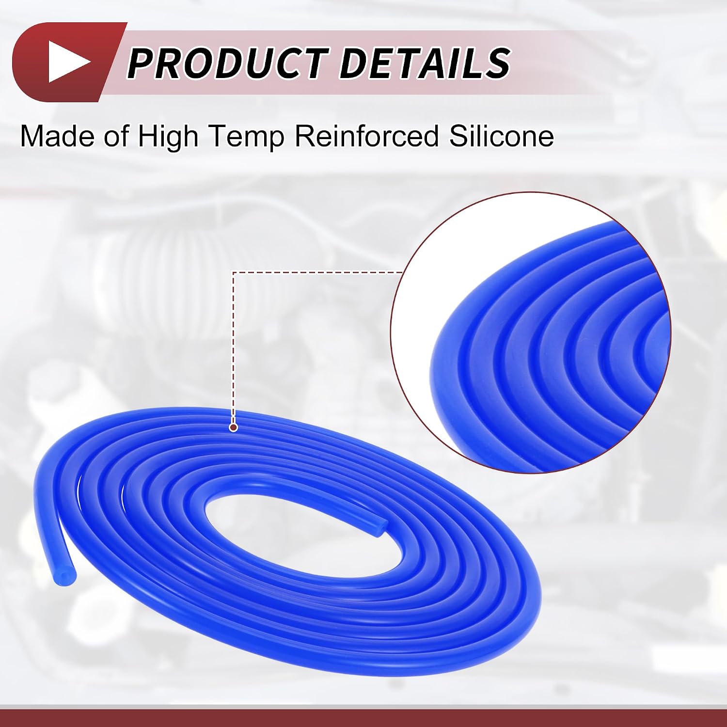 1 Pcs for Air and Water Silicone Vacuum Tubing Hose High Temperature Automotive Vacuum Line 10Ft 1/8" 3mm ID 2.5mm Thickness Blue 130PSI Max Pressure