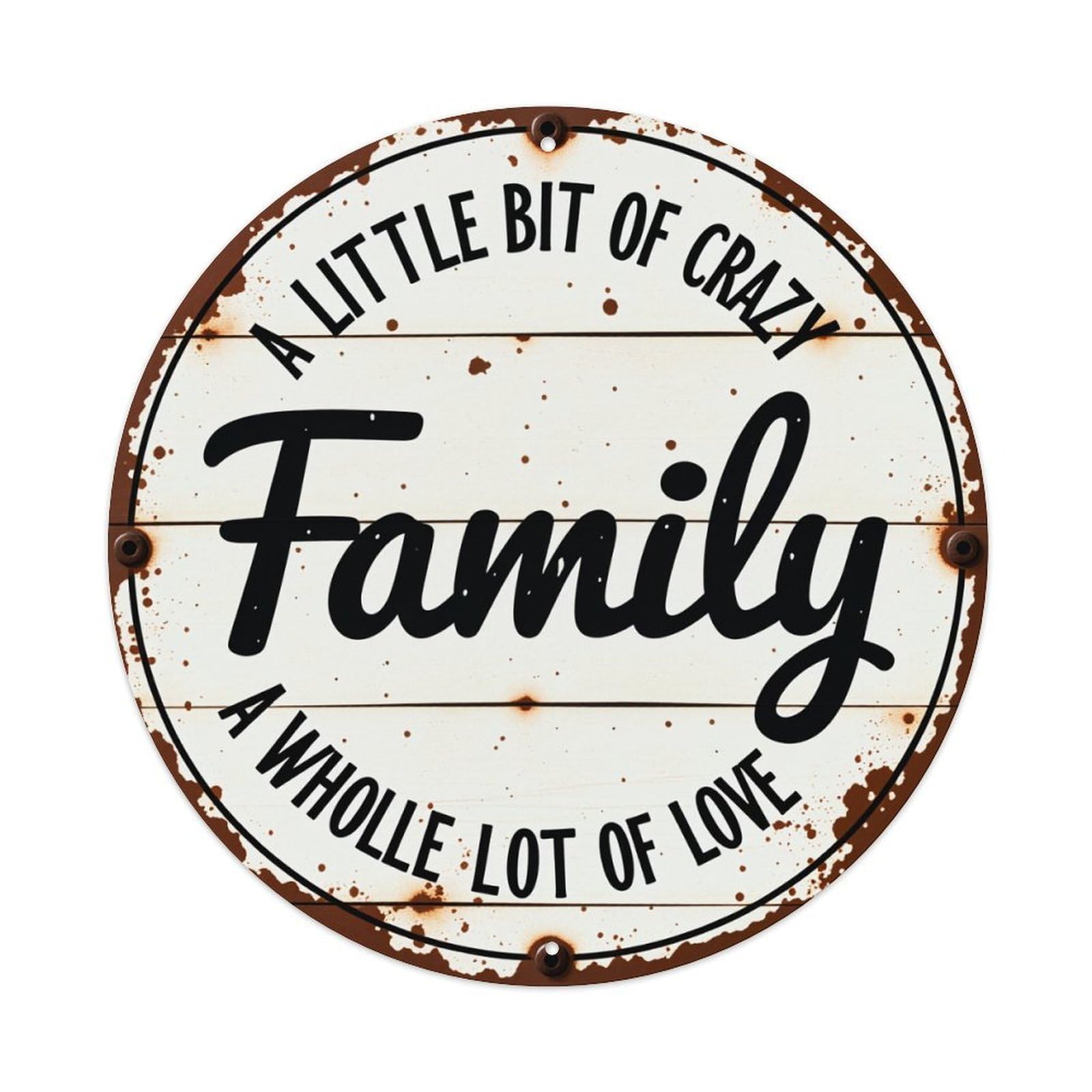 Jdfenggu Vintage A Little Bit Of Crazy Family A Whole Lot Of Love Retro Metal Tin Sign, Metal Poster For Bar, Home, Man Cave, Kitchen, Laundry Room Art Decor 8X8 Inch