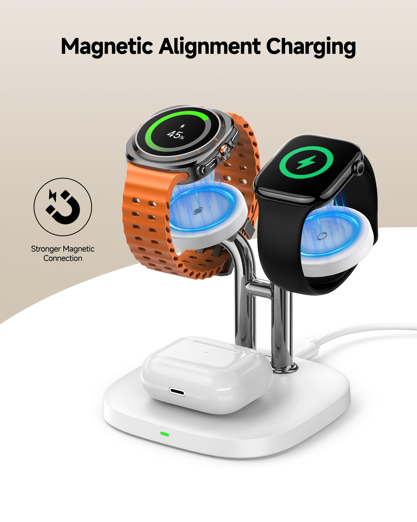 SwanScout Chargeur double montre pour Samsung Galaxy Watch (pas pour 9