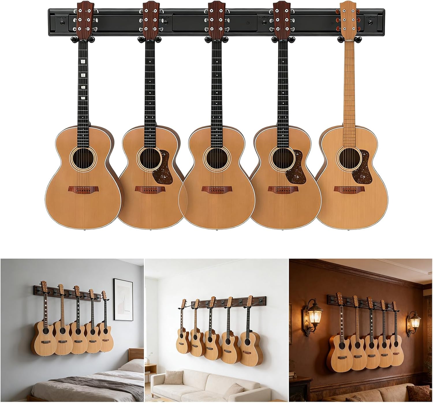 Guitar Wall Hanger Display Stand Adjustable Guitar Holder Stand for Acoustic Guitars Instruments Mandolin Banjo Bass