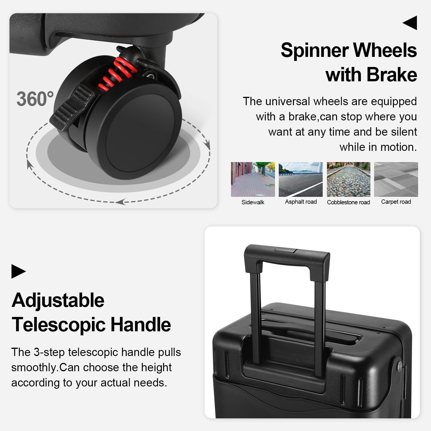 折りたたみ式シート付きライドオンラゲッジ、シートベルト付き、ハードシェルライドオンスーツケース、フロントポケット、ロック可能な4つの