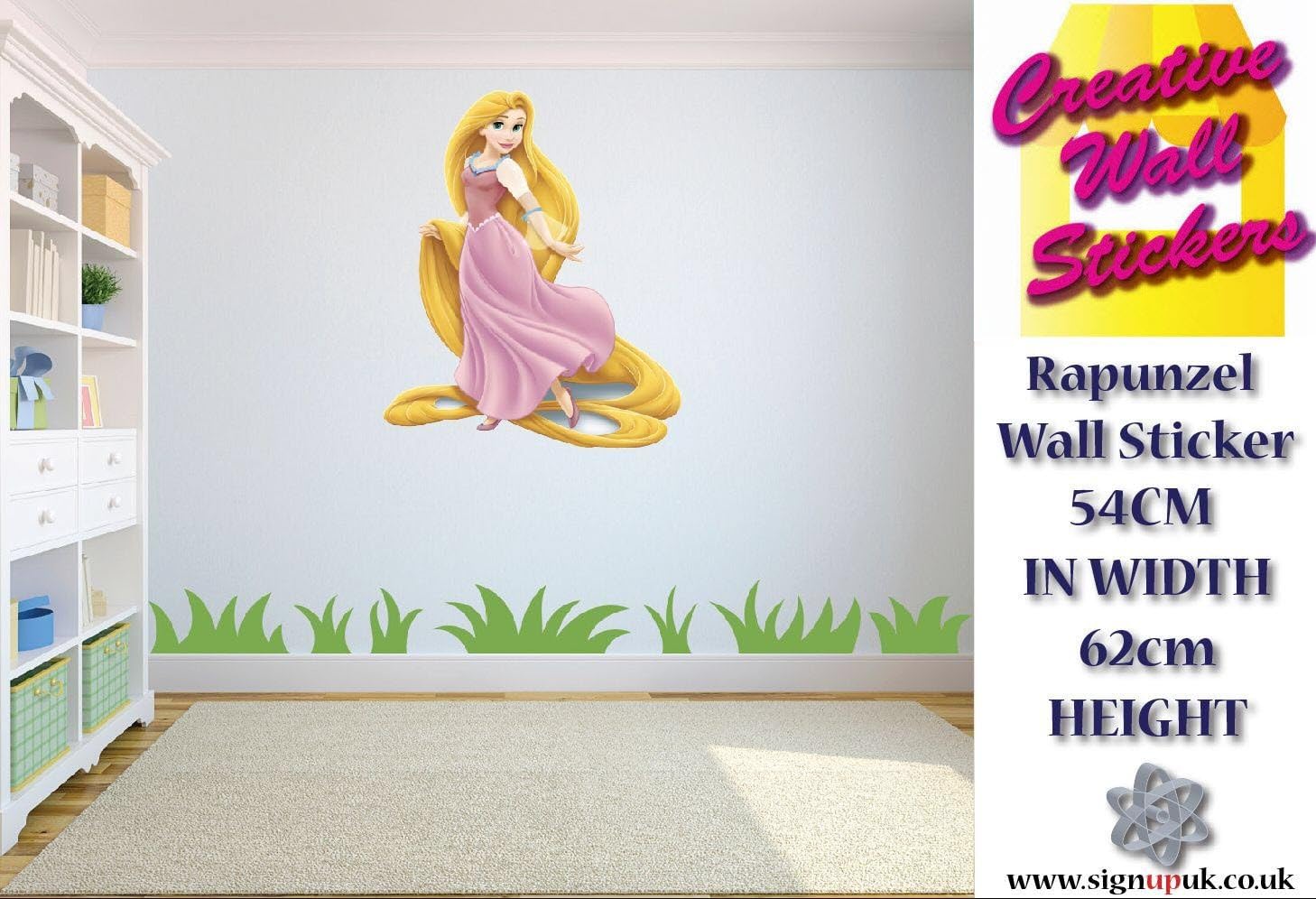 Disney's Rapunzel Wall Sticker Children's Bedroom Girls Wall Decal Mural Art.