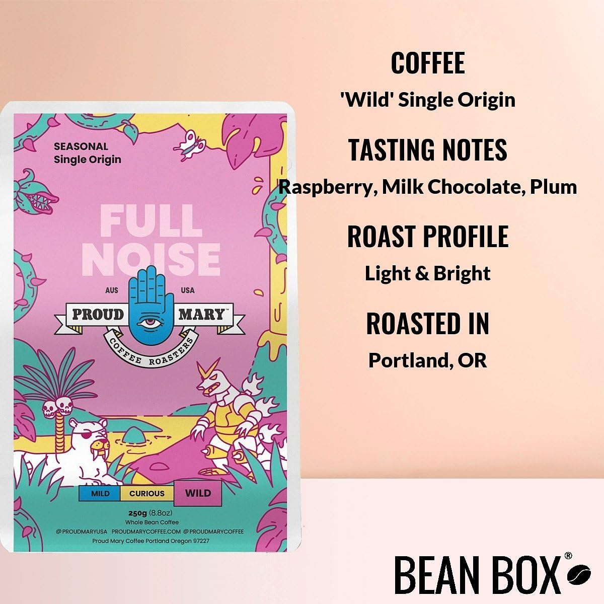 'Wild' Single Origin - Roasted by Proud Mary Coffee - Whole Bean Coffee - 250 Gram Bag