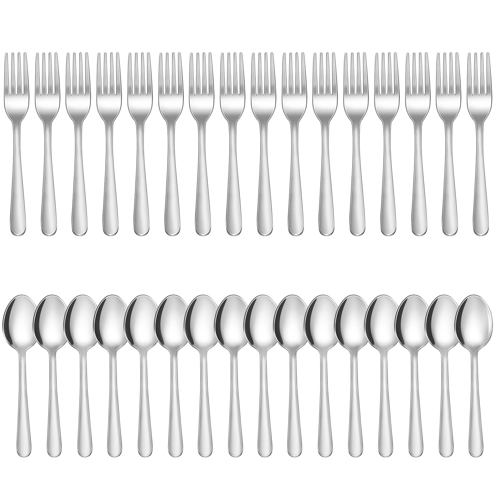 24-Piece Forks and Spoons Silverware Set,Spoons and Forks Food Grade Stainless Steel Flatware Cutlery Set for Home,Kitchen and Restaurant,Mirror Polished & Dishwasher Safe — Amazon image 12