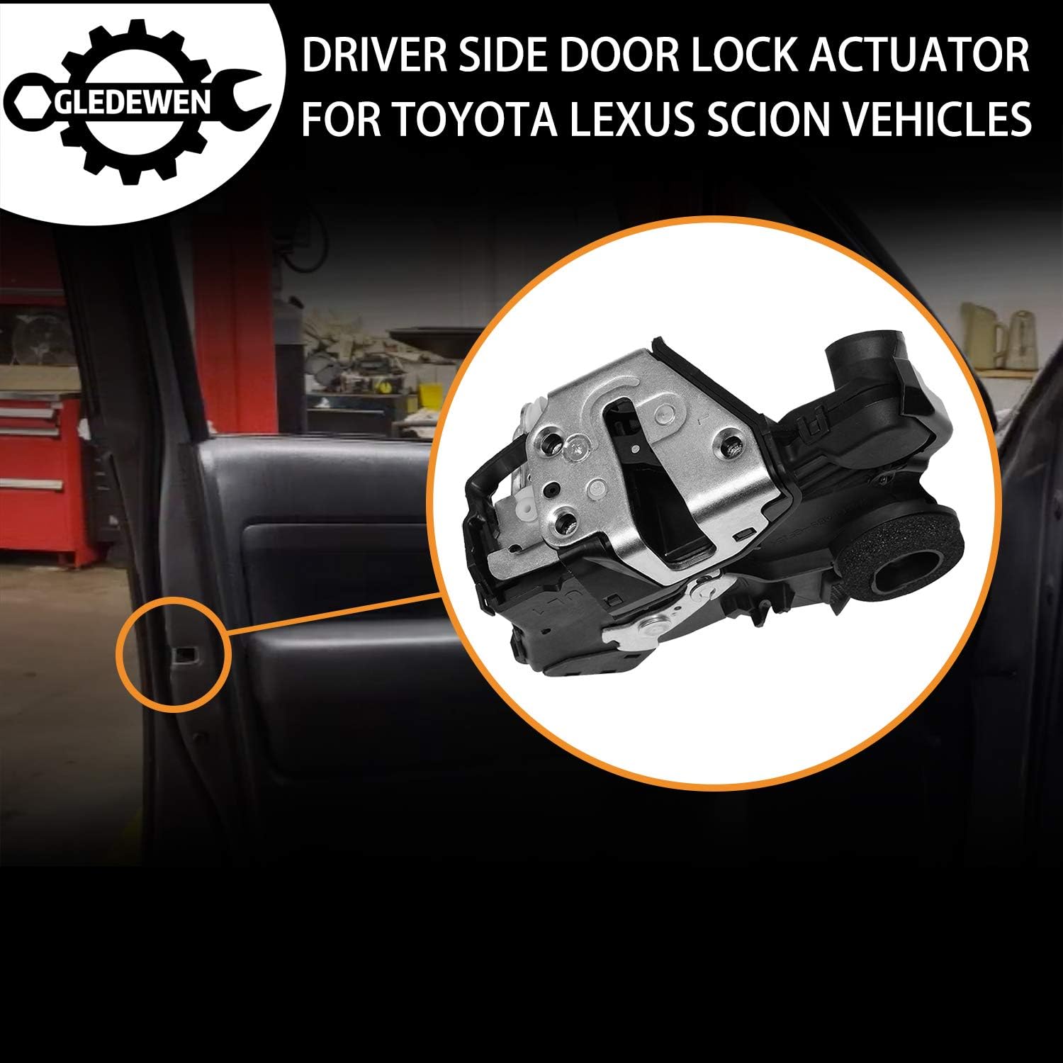 Door Lock Actuator Motor Front Left Driver Side | for Toyota 4Runner Camry Tundra Sequoia, Lexus ES350 GS350 LS460 RX450h, Scion tC xB xD | Replaces# 69040-0C050, 69040-06180, 931-401
