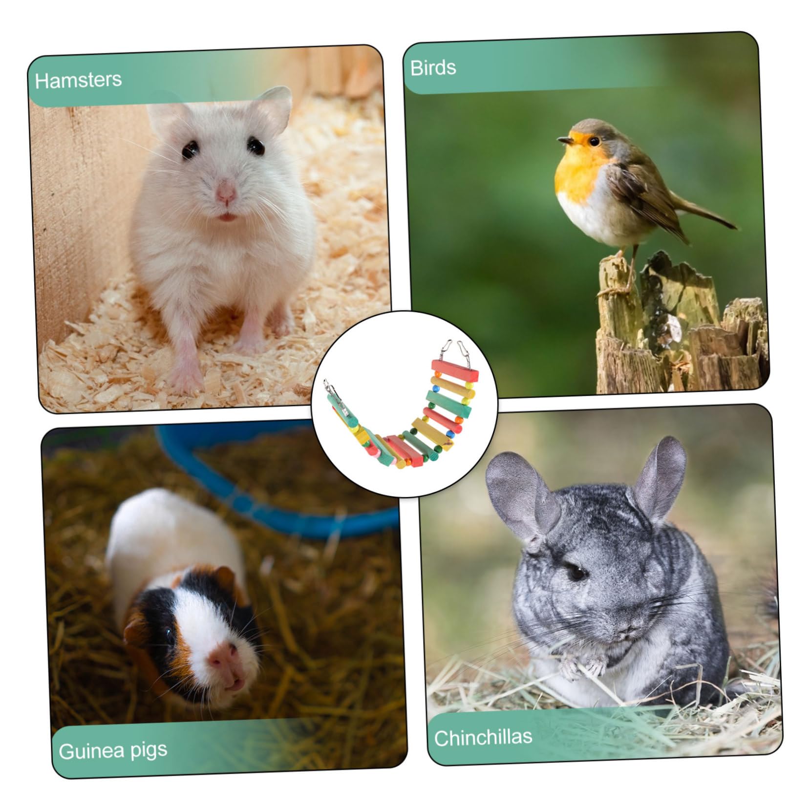 HANABASS Bird Climbing Step Ladder Toy Wooden Bird Ladder for Parakeets Parrot Toys