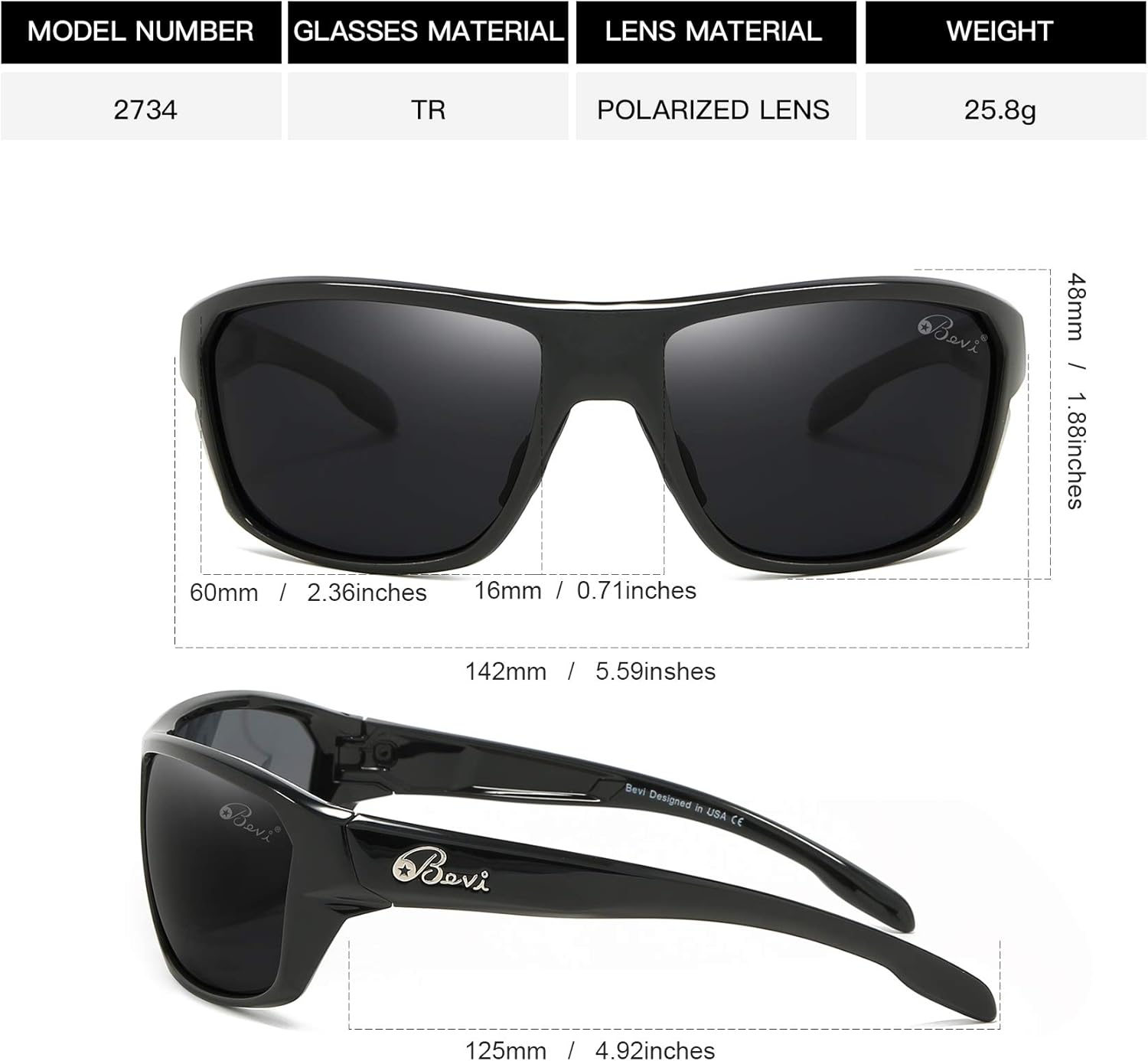 Bevi Polarized Sunglasses for Men & Women – UV400 Protection Sport Shades for Driving, Cycling, Running, Hiking, Fishing - Image 3