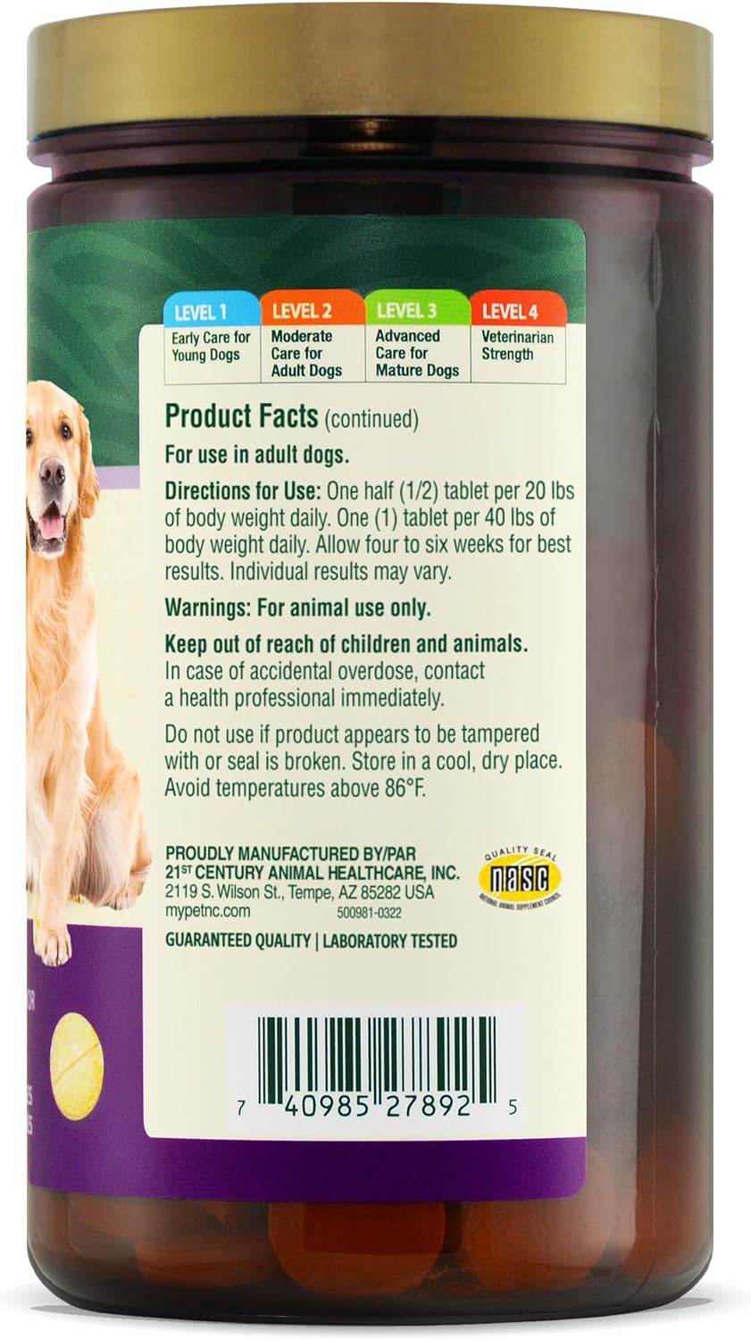 Petnc Level-4 Hip & Joint Health Supplement for Dogs (150 Count), Glucosamine Chondroitin MSM Dog Chews with Manganese, Liver-Flavored Bone & Joint Support Supplement