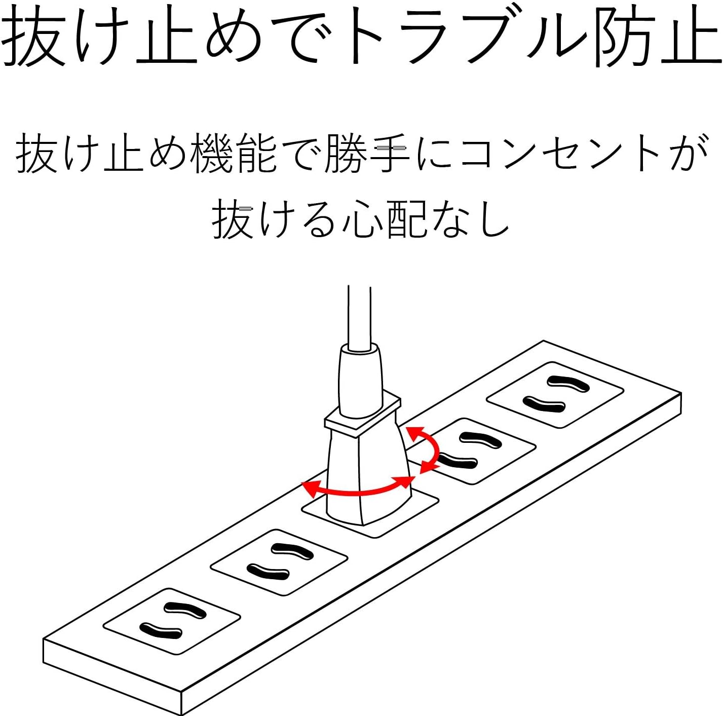 ELECOM Twist Plug lock Power strip with magnet 3 pins 6 outlet 3m [Gray] T-WRM3630LG/RS (Japan Import)
