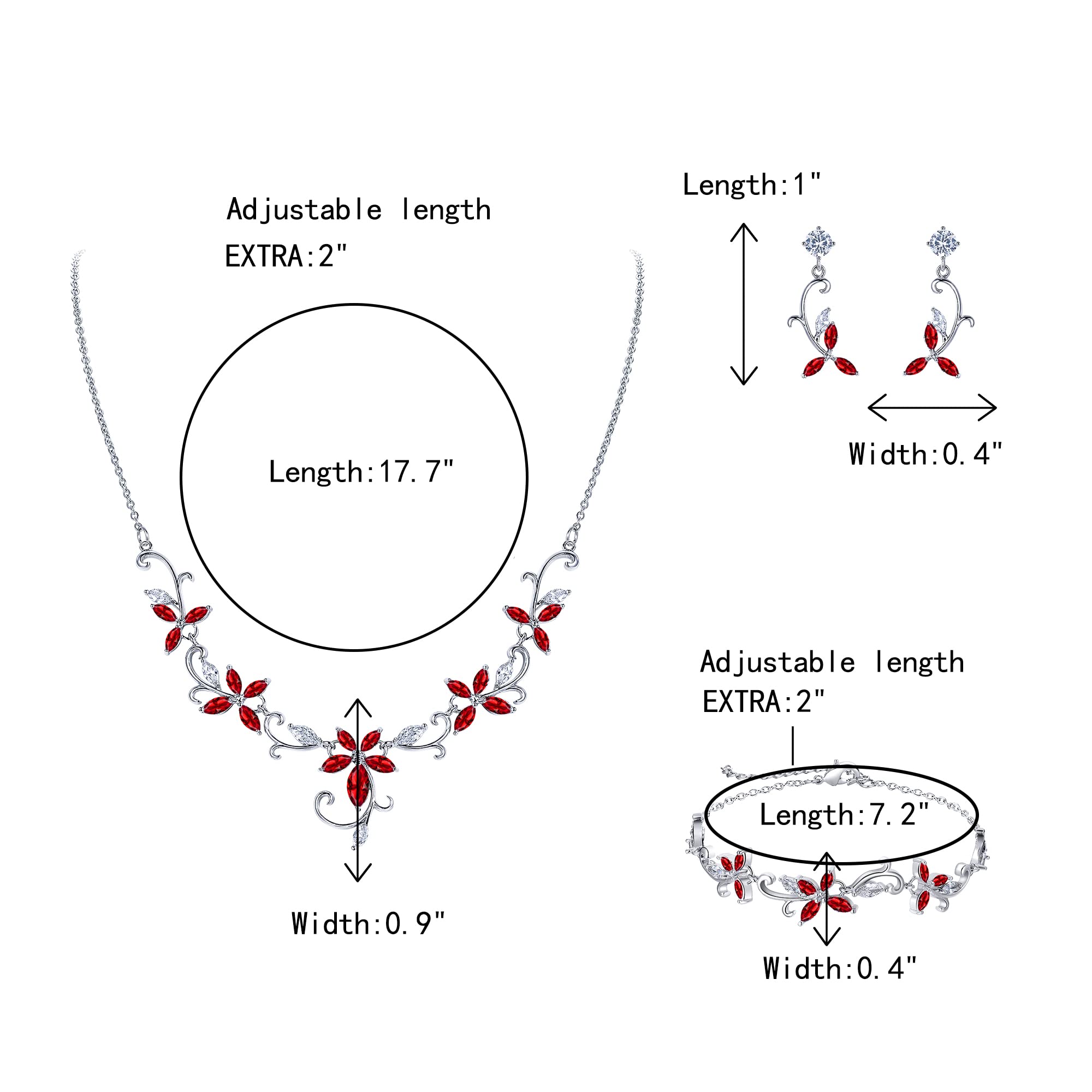 Juegos de Joyas de Mujer Conjunto de Joyería Nupcial en Forma de Marquesa CZ Collar Llamativo Pendientes de Pulsera