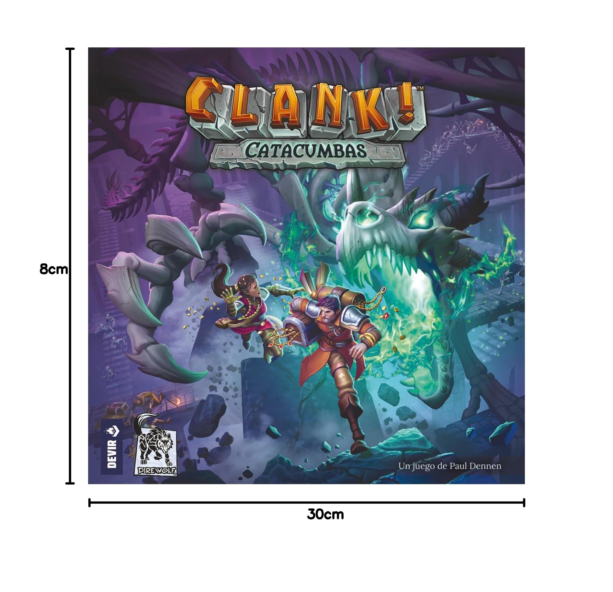 Devir - Clank! Catacumbas – Juego de Mesa de Aventuras y fantasía, construcción de mazos, exploración de mazmorra, 1-4 Jugadores, +13 años (BGCLACASP)