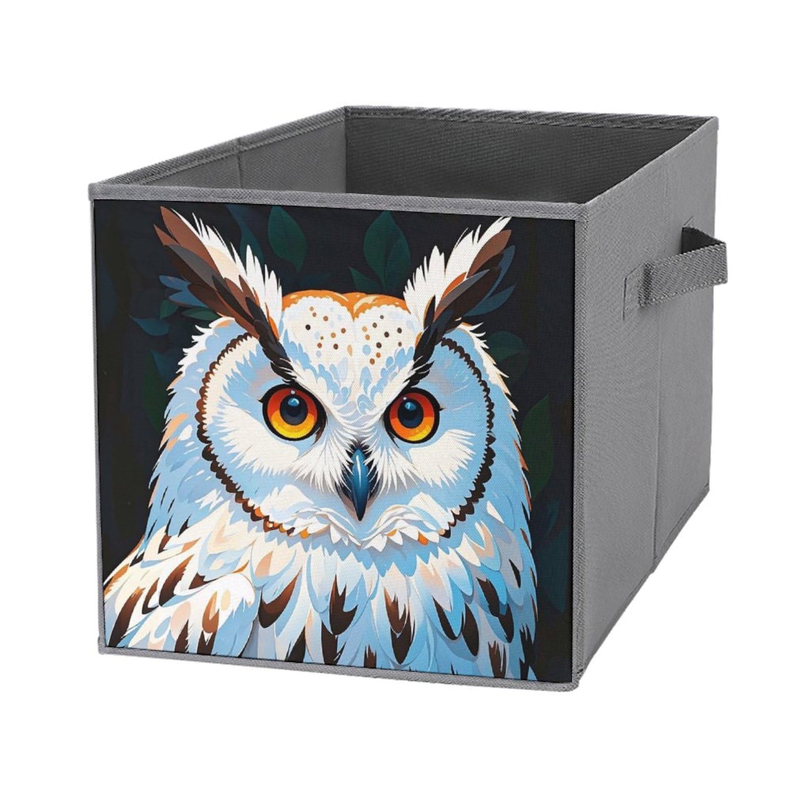 Cube de rangement ouvert blanche hibou pour ranger les vêtements qui traînent