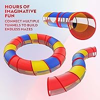 Vista 6 de Playz Túnel de juego extragrande para niños pequeños de 1 a 3 años – Tubo de gateo emergente para bebés, actividad sensorial, juguete para niños