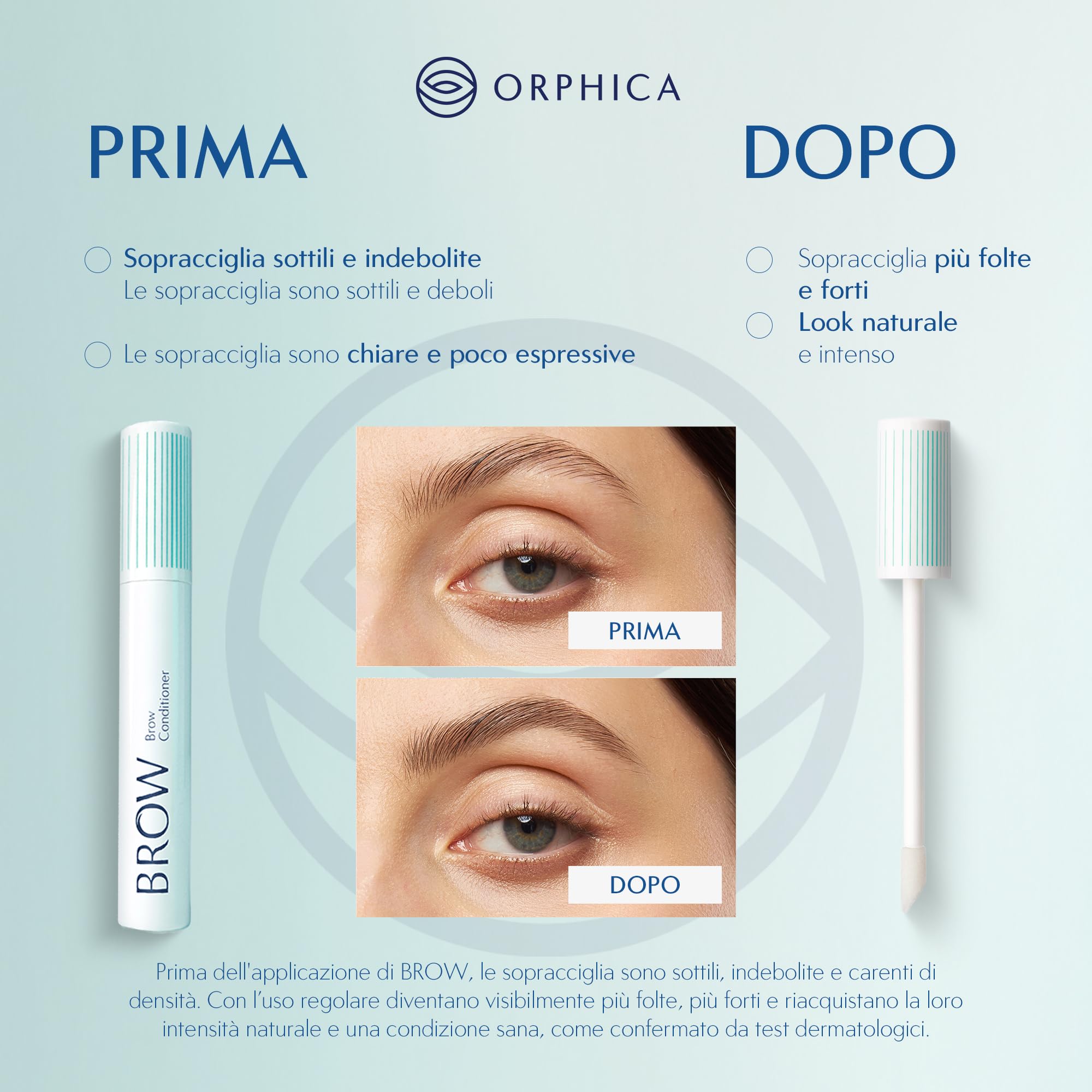 ORPHICA Brow Siero Sopracciglia Ricrescita Rapida 4 ml – Eyebrow Serum con Peptidi e Ginseng, Infoltente e Rinforzante