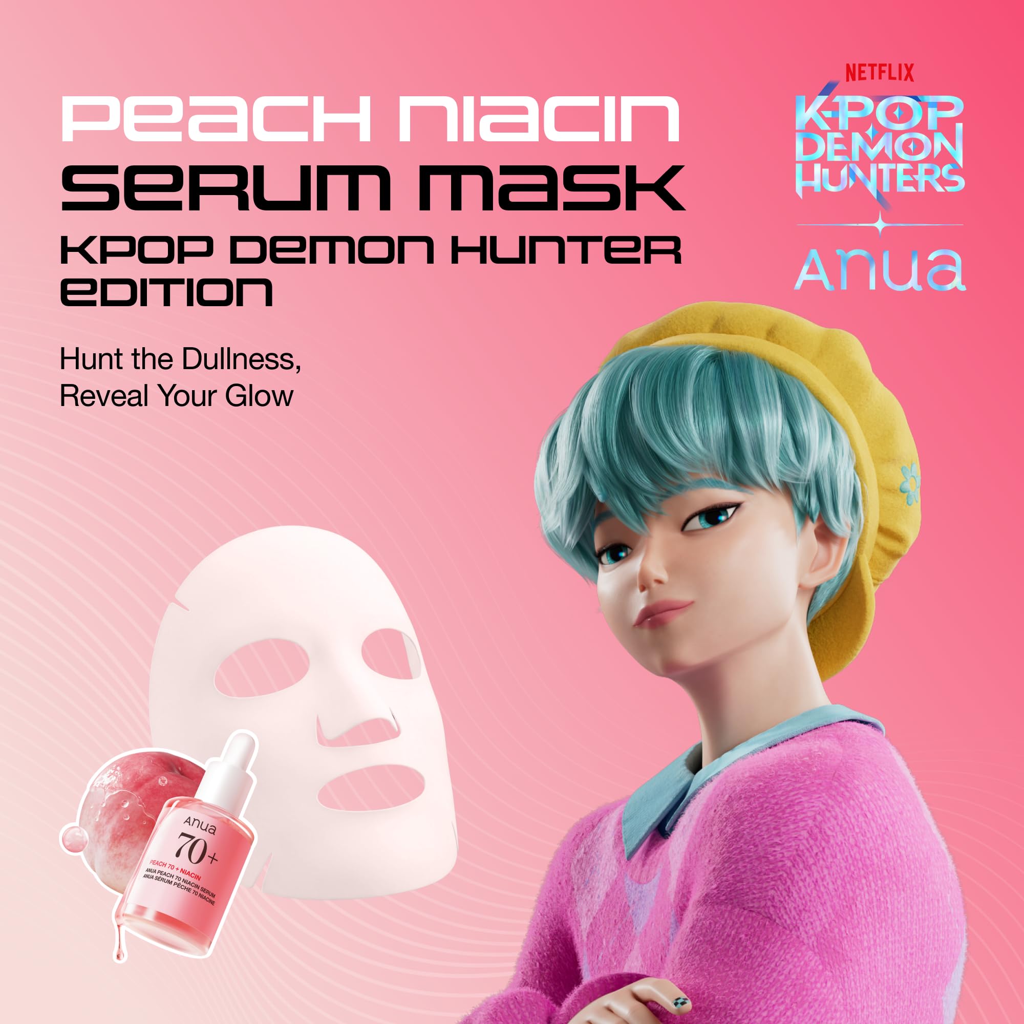 ANUA Masque Anua Mask, Hydrating Face Mask for Glass Skin, Dewy Glow and Firm Looking Skin, Korean Skincare, 10 Sheet (Peach)