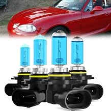 Headlight Bulbs Fit For Mazda MX-5 MIATA 2001-2005, 9005 High Beam + 9006 Low Beam Halogen Bulb, 6000K White Light, Plug and Play, Pack of 4