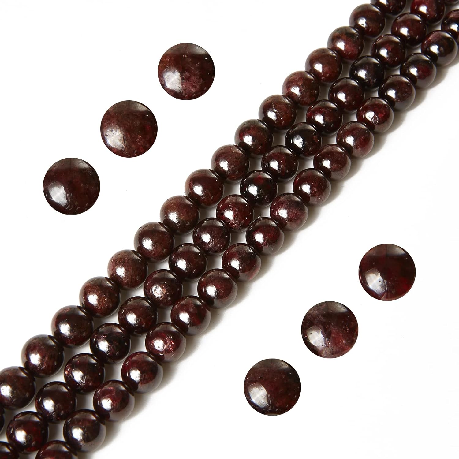 45pcs 8mm Garnet Beads Natural Gemstone Beads Round Loose Beads for Jewelry Making - Image 4