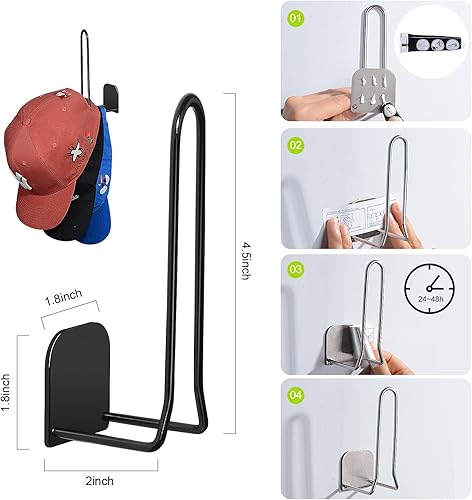 Miniatura 6 de Percheros para gorras de béisbol, organizador de sombreros para gorras de béisbol, almacenamiento de sombreros de acero inoxidable para gorras de