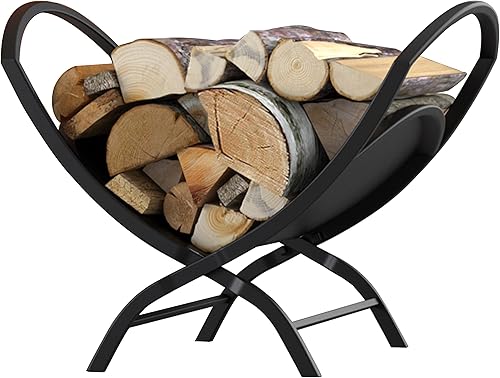 Miniatura 8 de Soporte plegable para leña para chimenea, para interiores, exteriores, estante apilable, estante de almacenamiento para leña Fire Beauty