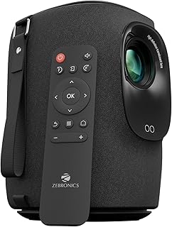 ZEBRONICS PIXAPLAY 24, Smart LED Vertical Projector, 4000 Lumens, 1080p Support, 160" Screen Size, Auto Focus &amp; Keystone, ...