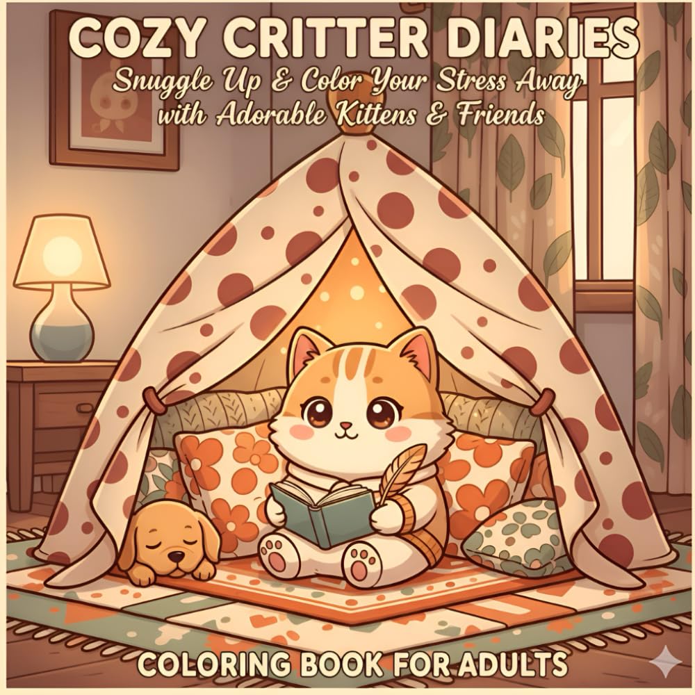Cozy Critter Diaries: A Kawaii Coloring Book: Snuggle Up & Color Your Stress Away with Adorable Kittens & Friends (Blanket Fort Moments)