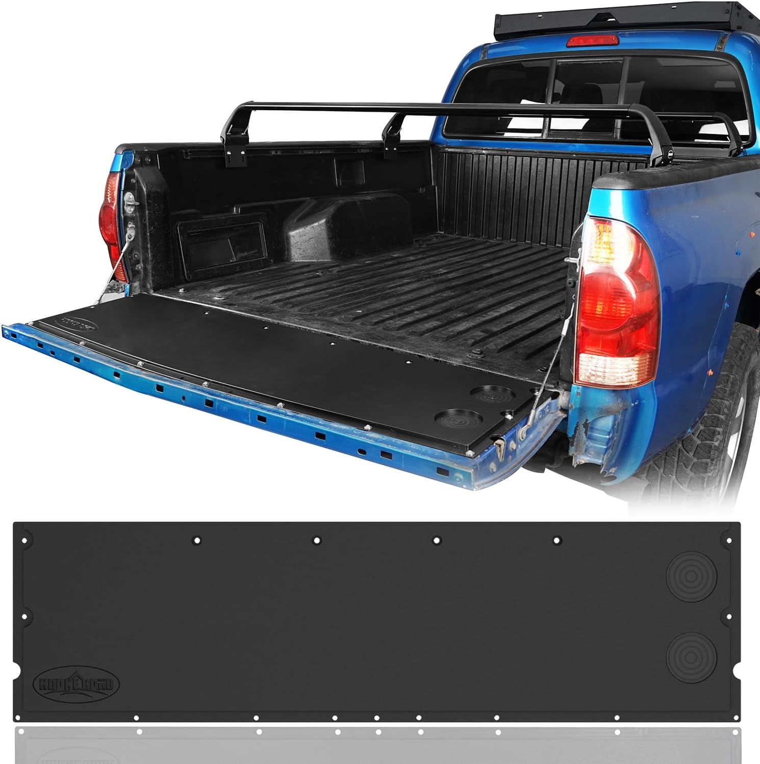 u-Box Tacoma Tailgate Panel Table Mat Pad Plate Cover for 2005-2023 Toyota Tacoma 2nd 3rd Gen Pickup Trucks - Black Plastic Camping Board with Cup Holder