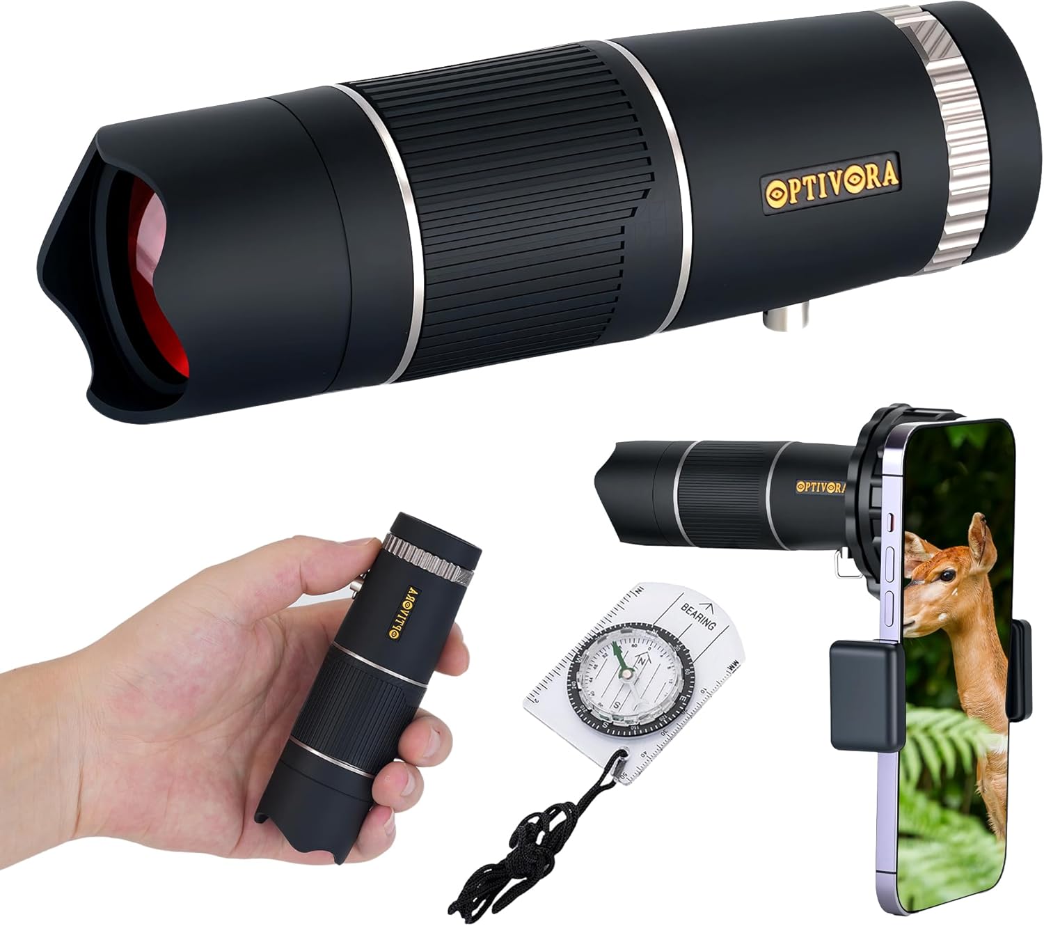 15×32 Mini Telescope for Adults High Powered,Compact Size,Ideal for Use as a Small Monocular for Bird Watching,Pocket Telescope Adults for Outdoor Activities to Use,with Smartphone Adapter