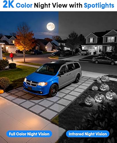 Miniatura 8 de Cámara inalámbrica para exteriores con energía solar 2K HD, detección de movimiento, visión nocturna a color, impermeable IP67, fácil configuración