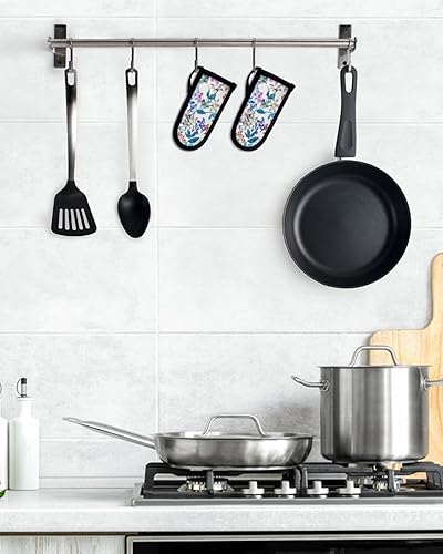 Miniatura 2 de 4 fundas de mango de hierro fundido floral de primavera, soportes para ollas para cocina, acuarela, colorido, verano, botánico, mango caliente,