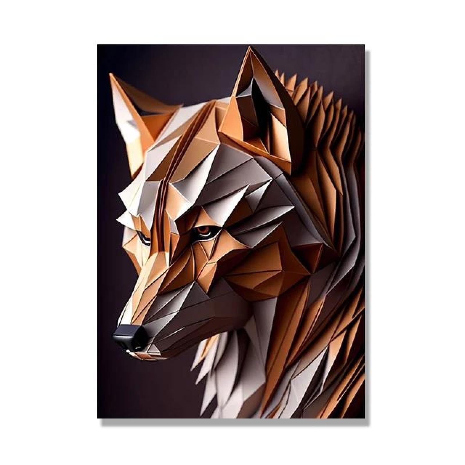 Yocheng Animal Origami Art Posters Abstract Canvas Painting Wall Print Picture Living Room Home Decor 30x40cm No Frame