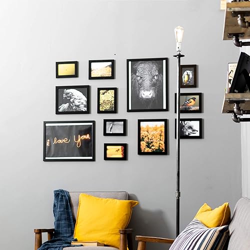 Miniatura 2 de PIPE DECOR Lámpara de pie de tubo industrial, regulable, bricolaje con kit de botín, diseño de antorcha